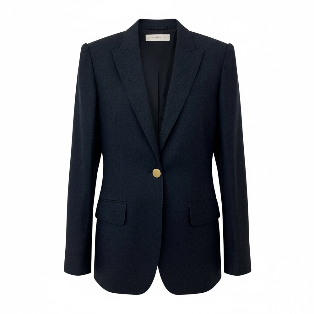 Stella McCartney Wool Single-Button Navy Blazer